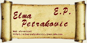 Elma Petraković vizit kartica